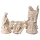 Nativité avec bœuf et âne en céramique ivoire rêche 50 cm terre cuite Deruta s1