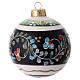 Boule de Noël céramique noire ornements floraux 8 cm Deruta s1