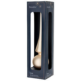 Weihnachtsbaumspitze, Glas, gold, matt – Höhe 26 cm