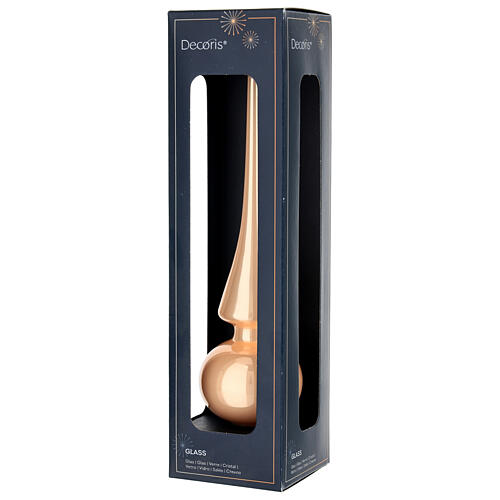 Punta para árbol de vidrio oro acabado brillante 25 cm 2