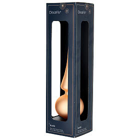 Pearl peach glass Christmas tree topper, matte finish, 10 in