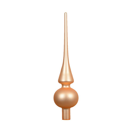 Puntale in vetro pesca perlato finitura opaca 25 cm 1