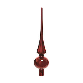 Puntale vetro rosso scuro finitura lucida 25 cm