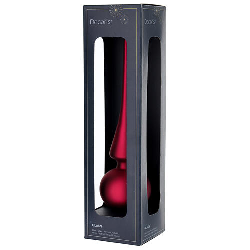 Weihnachtsbaumspitze, Glas, dunkelrot, matt – Höhe 26 cm 2