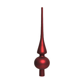 Puntale vetro rosso scuro finitura opaca 25 cm