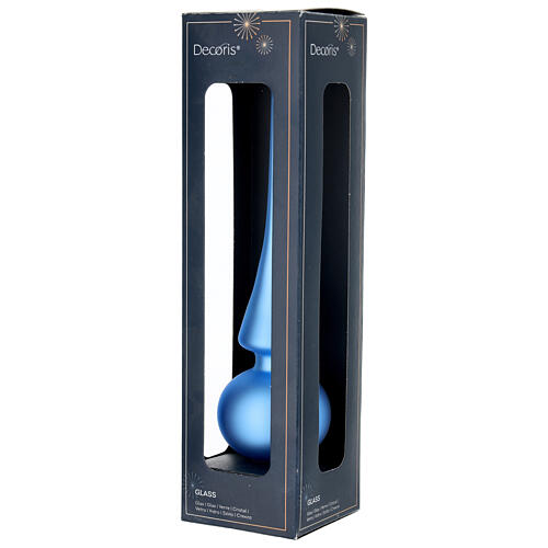 Cimier en verre bleu ciel finition mate 25 cm 2