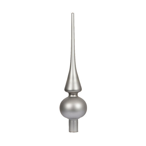 Punta para árbol vidrio gris claro opaco 25 cm 1