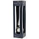 Pointe de sapin en verre gris clair finition mate 25 cm s2