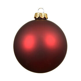 Bola rojo oscuro vidrio esmaltado opaco 15 cm