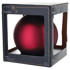 Pallina rosso scuro vetro smaltato opaco 15 cm