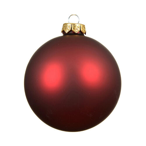 Pallina rosso scuro vetro smaltato opaco 15 cm 1