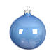 Sky blue glossy enamelled glass Christmas bauble, 6 in s1