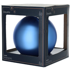 Pallina blu cielo vetro smaltato opaco 15 cm