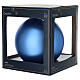 Pallina blu cielo vetro smaltato opaco 15 cm s2