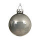 Boule de Noël en verre émaillé gris clair brillant de 15 cm s1
