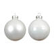 Box of 12 Christmas ball ornaments white recycled glossy and matte, 6 cm s1