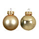 Box of 16 gold glass balls recycled glossy and matte 3.5 cm s1
