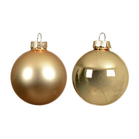 Box 12 palline oro vetro riciclato lucido e opaco 6 cm