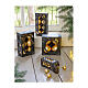 Box of 6 gold glass Christmas balls, glossy and matte, 3 in s3