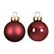 Box 16 palline rosse vetro riciclato lucido e opaco 3,5 cm s2