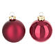 Box 12 palline rosse vetro riciclato lucido e opaco 6 cm s2