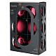 Box 6 palline rosse vetro lucido e opaco 8 cm s3