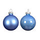 Box 16 palline blu cielo vetro riciclato lucido e opaco 3,5 cm s1