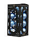 Box 16 palline blu cielo vetro riciclato lucido e opaco 3,5 cm s2