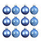 Box 12 palline blu cielo vetro riciclato lucido e opaco 6 cm s1