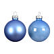 Box of 12 sky blue recycled glass balls glossy and matte 6 cm s2