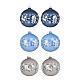 Set 6 palline vetro trasparente lucido renna albero di natale 8 cm s1