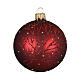 Conjunto 6 bolas de Natal vermelhas vidro opaco padrão galhos 8 cm s2
