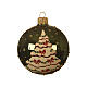 Set 6 palline vetro lucido rosso e verde albero di natale 8 cm s3