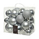 Box of 26 Christmas balls, assorted glossy, matte, and glitter finishes, recycled plastic s1