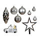 Weihnachtsbaumschmuck, 67-teiliges Set, silberfarbene Kugeln in matt und glänzend, verschiedene Formen, recycelter Kunststoff – Ø 3–6 cm s2