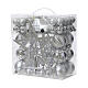 Mixbox 67 boules de Noël argent brillant et mat différentes formes plastique recyclé s1