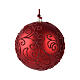 Set of 6 matte red branch Christmas baubles 8 cm recycled plastic s1