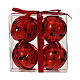 Set mit 4 roten Glocken aus Metall, 11 × 11 × 5,5 cm s1