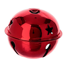 Set of 8 shiny red bells, 3 in