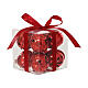 Décorations 8 cloches rouges brillantes 7 cm s1