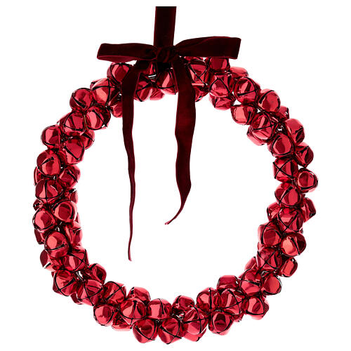 Set of 2 red bell garlands, 10 in 3