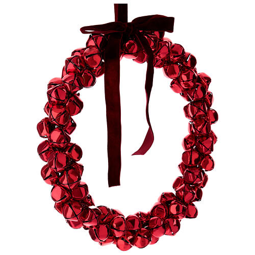 Set of 2 red bell garlands, 10 in 5