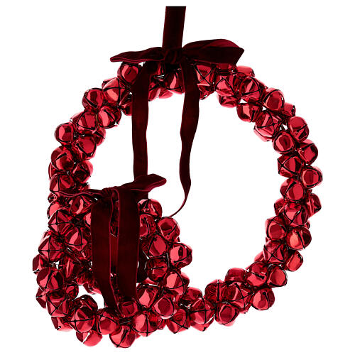 Set of 2 red bell wreaths, 25 cm 6