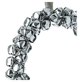 Weihnachtskränze mit silbernen Glocken aus Metall, 2-teiliges Set