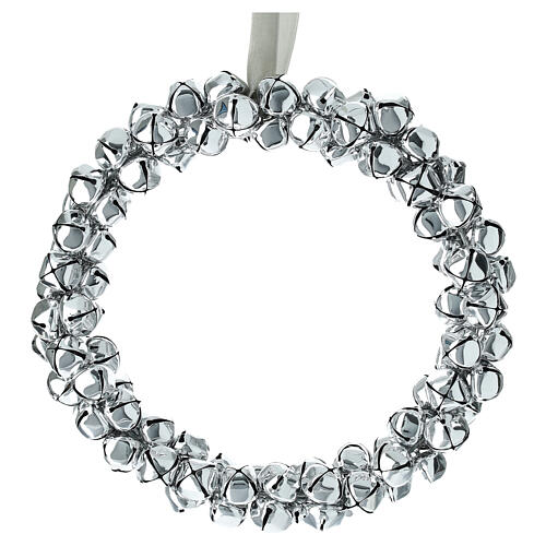 Weihnachtskränze mit silbernen Glocken aus Metall, 2-teiliges Set 3