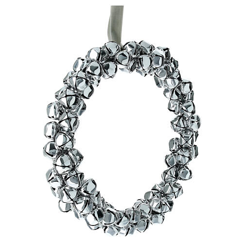 Weihnachtskränze mit silbernen Glocken aus Metall, 2-teiliges Set 5