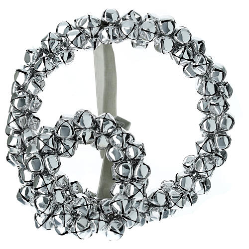 Set of 2 silver-coloured metal bell garlands, 10 in 6