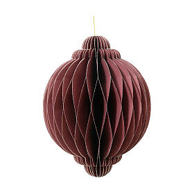 Weihnachtsbaum-Dekoration aus Papier – Kugel, bordeaux, 20 cm, FSC® 100 %