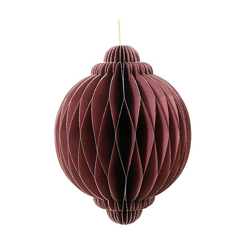 Addobbo carta albero di natale palla bordeaux 20 cm 100% FSC 1