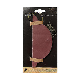 Christmas tree ornament, burgundy and golden paper ball, 4.5 in, 100% FSC